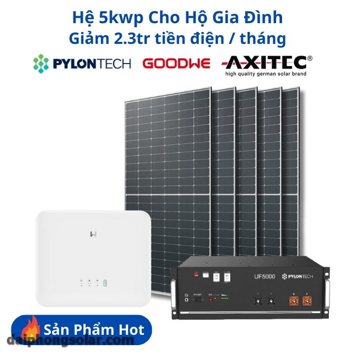 Hệ Lưu Trữ Điện Mặt Trời 5KWP
