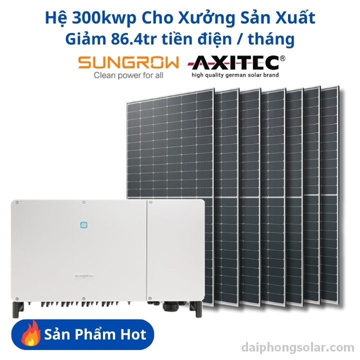 Hệ 300kW Nhà Xưởng Hòa Lưới Bám Tải