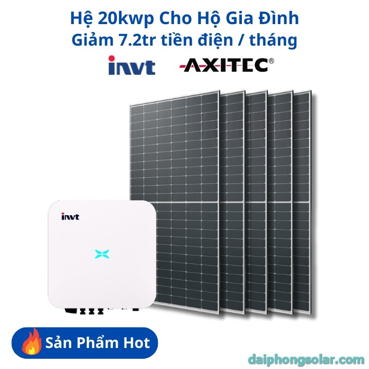 Hệ năng lượng mặt trời hòa lưới bám tải 20kWp