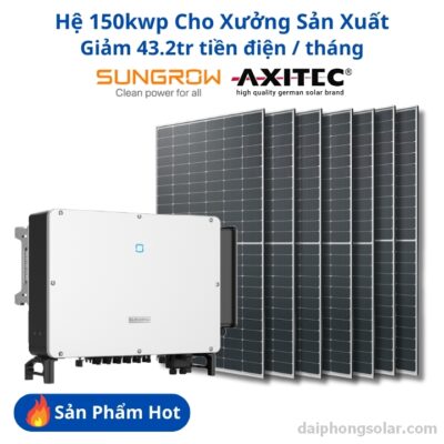 Hệ 150kW Nhà Xưởng Hòa Lưới Bám Tải