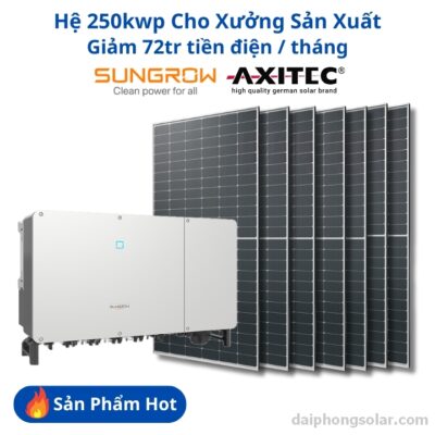Hệ 250kW Nhà Xưởng Hòa Lưới Bám Tải