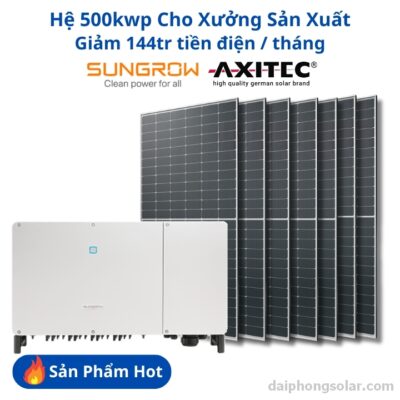 Hệ 500kw Nhà Xưởng Hòa Lưới Bám Tải